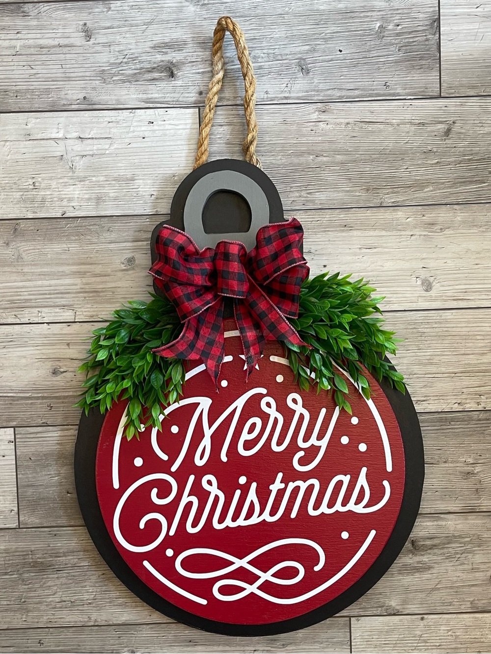 SweetieSignCompany | Merry Christmas Door Hanger | Size: 23” Long x 17” Wide